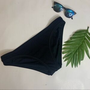 Seafolly NWT Inca Rib Hipster Black Bikini Bottom